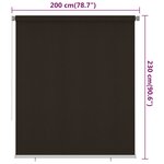 vidaXL Store roulant d'extérieur 200x230 cm Marron PEHD