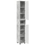 vidaXL Cabinet de salle de bain Gris béton 30 5 x 30 x 195 cm