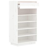 vidaXL Armoire à chaussures Blanc 60x34x105 cm Bois de pin massif