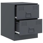 vidaXL Table de chevet anthracite 34 5x39x44 cm acier