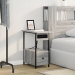 vidaXL Cabinet de chevet Sonoma gris 60 x 30 x 61 cm Bois d'ingénierie