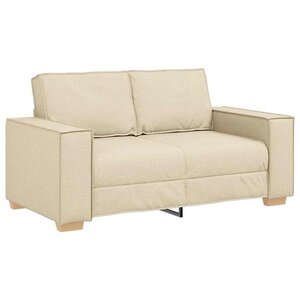 vidaXL Canapé 2 places Crème 160x78x84 cm Tissu