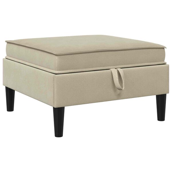 vidaXL Pouf avec Rangement Sable Velours