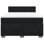 vidaXL Sommier à lattes de lit et matelas Noir 160x200 cm Velours