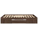 vidaXL Cadre de lit chêne marron 135x190 cm bois d'ingénierie