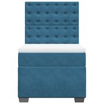 vidaXL Sommier à lattes de lit avec matelas bleu 80x200 cm velours