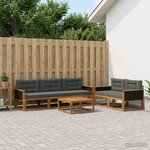 vidaXL Ensemble de canapés d'extérieur 6 Pièces Naturel et Anthracite
