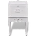 Bureau table poste de travail meuble d'ordinateur informatique étude en style français bois blanc 02_0023780