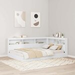 vidaXL Tête de lit de rangement Blanc 120 cm Bois d'ingénierie