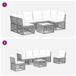 vidaXL Ensemble de canapé de jardin 7 Pièces Beige polyrotin