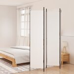 vidaXL Cloison de séparation 4 panneaux Blanc 200x220 cm Tissu