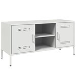 vidaXL Meuble TV blanc 100 5x39x50 5 cm acier