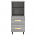 vidaXL Buffet Sonoma gris 34 5x34x90 cm Bois d'ingénierie