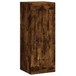vidaXL Buffet haut Chêne fumé 34 5x34x180 cm Bois d'ingénierie