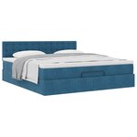 VidaXL Cadre de lit ottoman avec matelas bleu foncé 160x200 cm velours