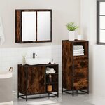vidaXL Ensemble de meubles de salle de bain 3 Pièces Chêne fumé