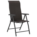 vidaXL Chaises pliables de jardin lot de 8 café noir résine tressée