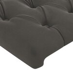vidaXL Tête de lit à LED Gris foncé 163x16x118/128 cm Velours