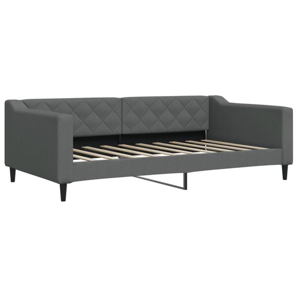 vidaXL Lit de jour gris foncé 100x190 cm tissu