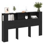 vidaXL Cabinet de Tête de Lit Chêne noir 180 x 18.5 x 102.5 cm