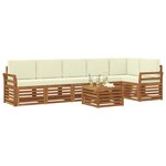 vidaXL Ensemble de canapé d'angle avec coussin 7 Pièces Naturel et Crème