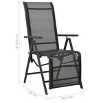 vidaXL Chaises inclinables de jardin lot de 2 Textilène et aluminium