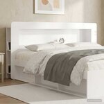 vidaXL Cabinet de Tête de Lit Blanc brillant Bois d’ingénierie