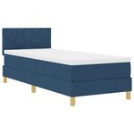 vidaXL Lit à ressorts avec matelas Bleu 80 x 200 cm tissu