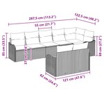 vidaXL Ensemble de canapé de jardin 8 Pièces Gris polyrotin