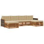 vidaXL Ensembles de canapés avec coussin 6 Pièces Bois d'Acacia Massif
