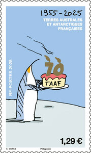 Timbre TAAF - 70 ans des TAAF