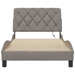 vidaXL Cadre de lit avec LED sans matelas taupe 100x200 cm tissu