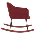Vidaxl chaise à bascule rouge bordeaux velours