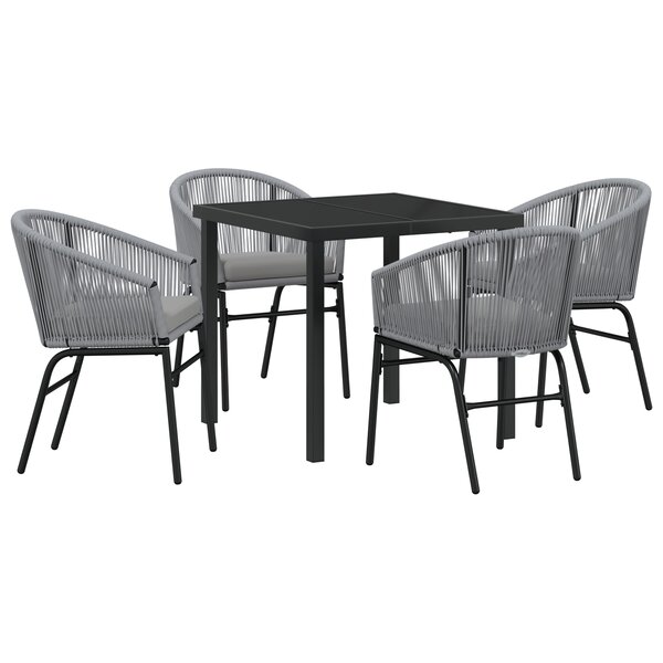 vidaXL Ensemble de salle à manger de jardin 5 pièces - Rattan poly gris.