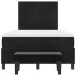 vidaXL Lit à Ressorts avec Matelas & Banc Noir 120x190 cm Velours