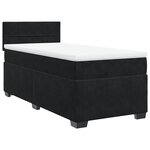 vidaXL Sommier à lattes de lit avec matelas Noir 90x200 cm Velours