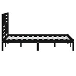 vidaXL Cadre de lit Noir Bois de pin massif 140x190 cm
