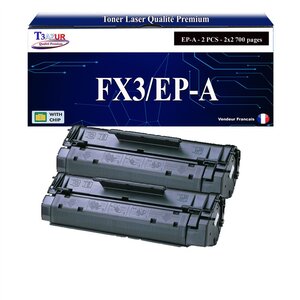 T3AZUR -2x Toners compatibles avec Canon FX3 / EP-A pour Canon T-Fax 374  T-Fax 382  T-Fax 8300  T-Fax 8400  T-Fax 8401  T-Fax 8500  T-Fax 8600  T-Fax 8601
