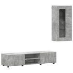 vidaXL Ensemble meuble TV FLORIN Gris béton Bois d'ingénierie