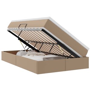vidaXL Lit avec rangement et matelas Cappuccino 120 x 200 cm