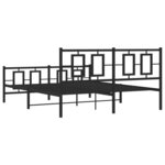 vidaXL Cadre de lit métal sans matelas avec pied de lit noir 160x200cm