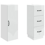 vidaXL Ensemble de Meubles 2 Pièces Blanc brillant 33 x 34 5 x 87 cm