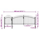 vidaXL Portail de jardin Acier 1 5 x 4 m Noir