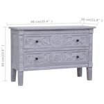 vidaXL Buffet avec 2 tiroirs 90x30x60 cm Bois d'acajou massif