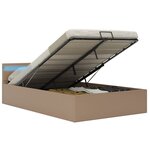 vidaXL Cadre de lit à rangement et LED Cappuccino Similicuir 120x200cm