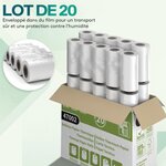 ACROPAQ 20 Rouleaux de caisse 57x30x8mm Thermique 9 2m- Sans BPA - 20 Bobines TPE