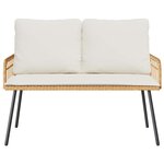 vidaXL Banc de jardin avec coussin Nature 114 x 64 x 90cm Acier