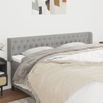 vidaXL Tête de lit avec oreilles Gris clair 183x16x78/88 cm Tissu