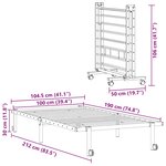vidaXL Cadre de lit sans matelas pliable blanc 100x190 cm acier