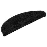 vidaXL Tapis d'escalier 20 pièces 56 x 17 x 3 cm Noir Demi-rond